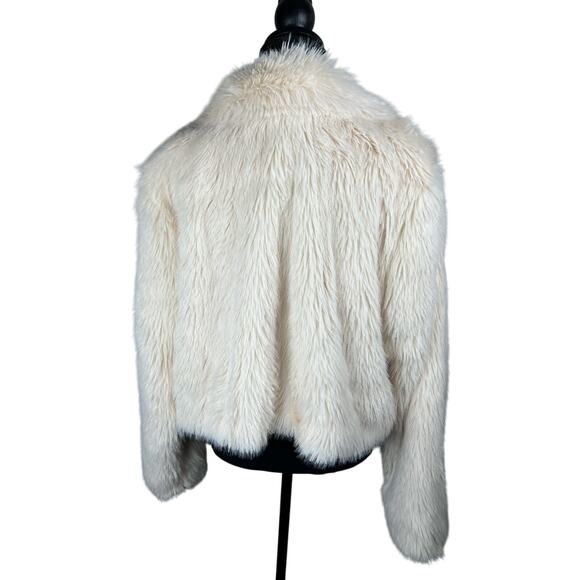 QVC Me by Jennie Garth Faux Fur Coat IVORY NWOT SIZE L - Picture 4 of 8